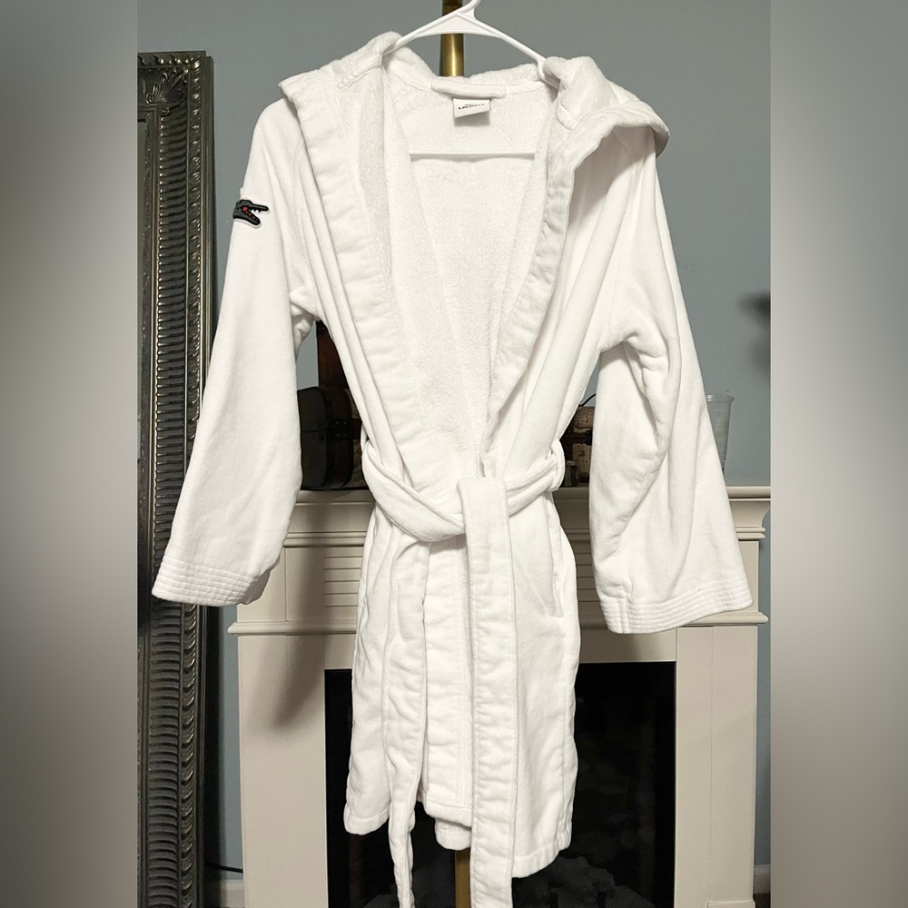 Lacoste Fairplay 100% cotton terry hooded bath robe